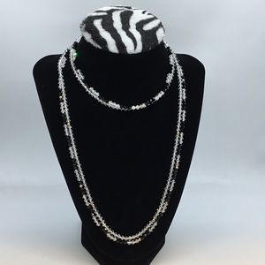 Handmade Infinity Swarovski bicone crystal necklaces duo